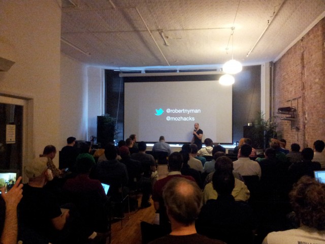 Robert, expounding to a packed crowd.