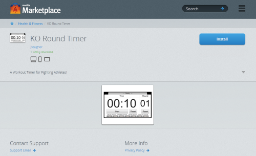 Mozilla Marketplace App Listing Page