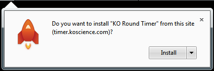 KOTimer at Install Click Closeup