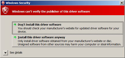 Windows security alert prompt