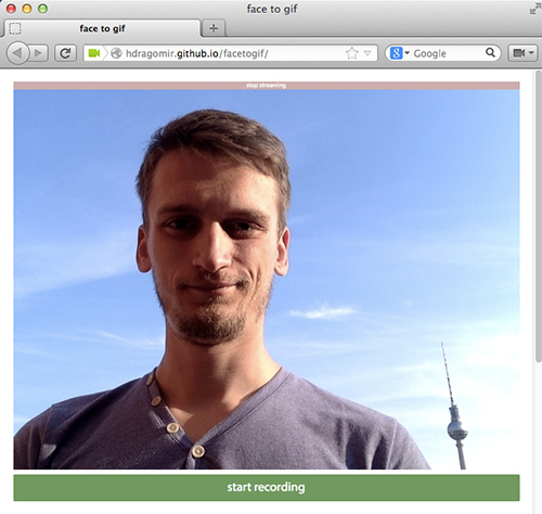 image of the preview window in face to gif