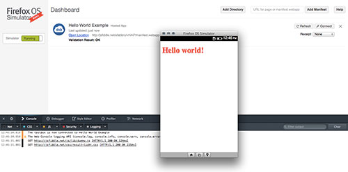 Our Hello World Page in the Simulator