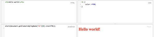 Hello world Firefox OS JSFiddle
