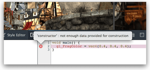 Errors in shaders