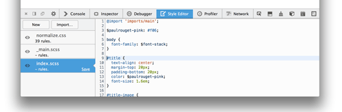 Original source showing in Style Editor