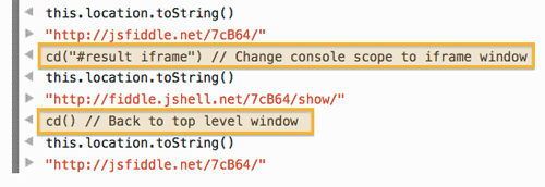 Console cd() command
