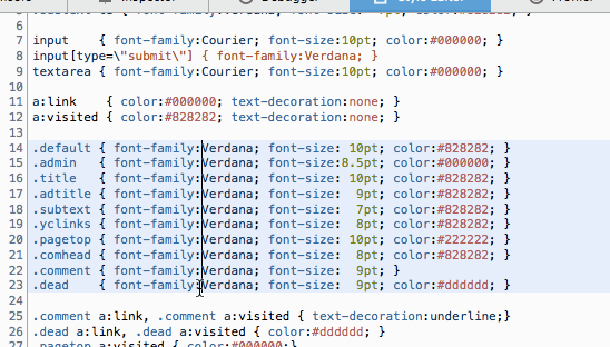 animation of multiple selection in the editor