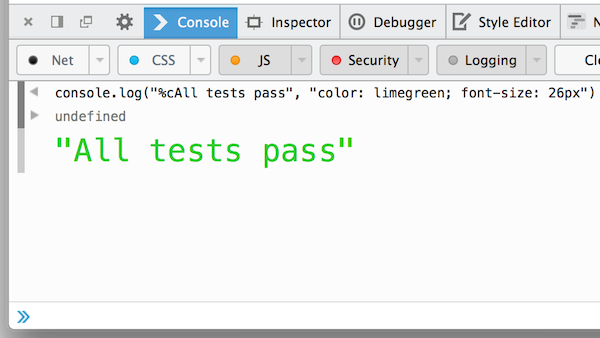 Using %c in console.log() to format output