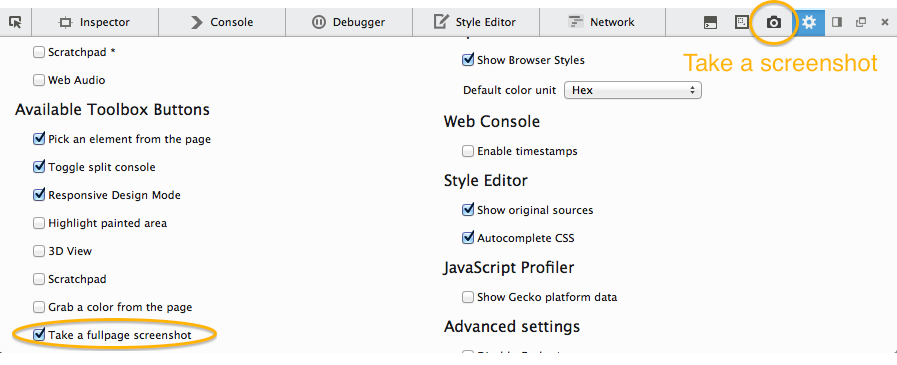Screenshot of taking a screenshot of the current page with DevTools