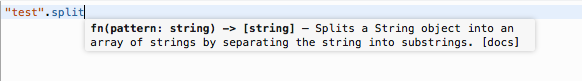 Screenshot of scratchpad showing type information about a function