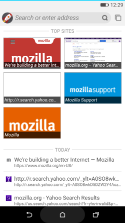 Firefox OS 2.5 开发者预览版热门网站视图