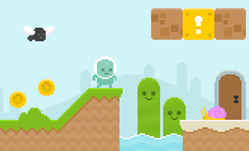 Mockup of a tile-based game - by Kenney