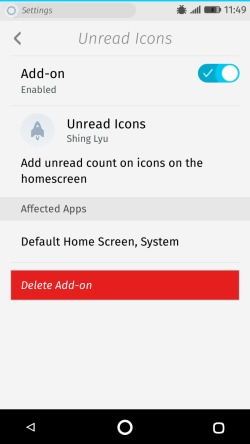 Addon detail page