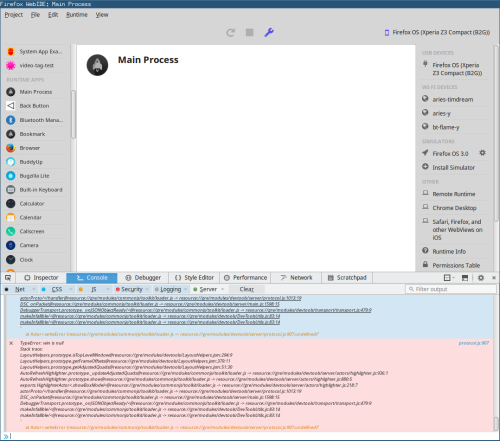 WebIDE JS console