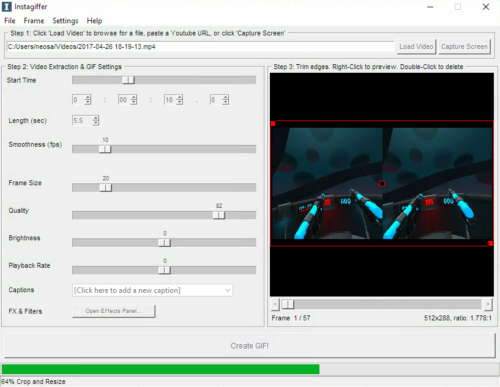 A progress bar shows how it remains until completion