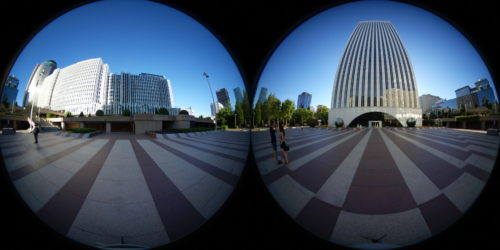 A dual-fisheye image arranges two fisheye images side by side