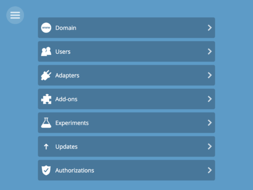 The settings section of the gateway