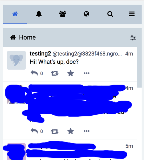Post in Mastodon mobile web view