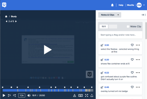 User testing video