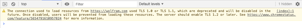 Chrome DevTools console warning