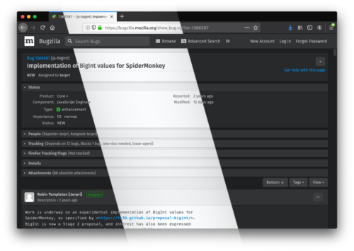 A screenshot of Bugzilla showing both light and dark themes