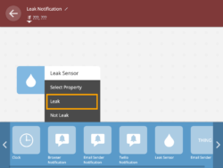 Configuring the leak block through a dropdown