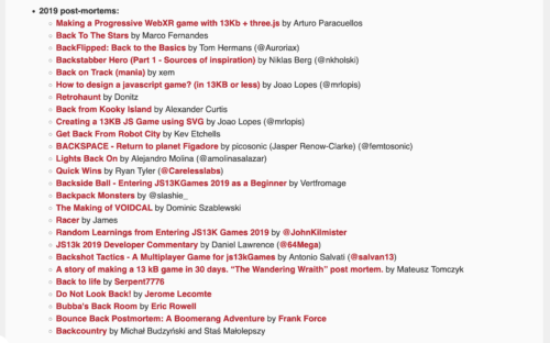 js13kGames 2019 posts