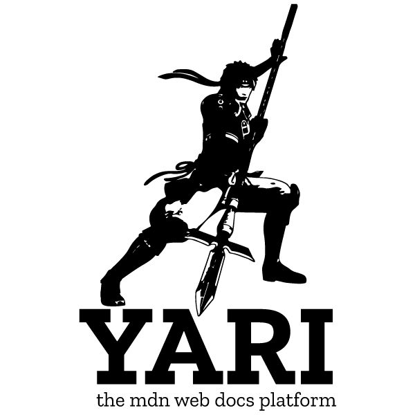 icon for yari, includes a man with a spear, plus the text yari, the mdn web docs platform