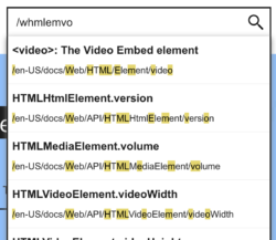 Activate "fuzzy search" on MDN