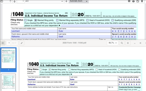 Example PDF.js Form Rendering