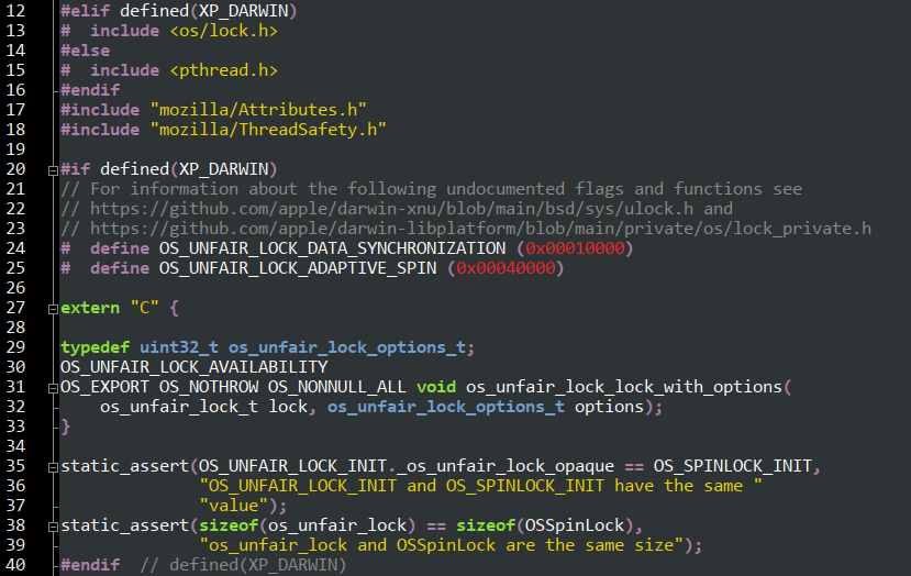 OS_UNFAIR_LOCK_DATA_SYNCHRONIZATION and OS_UNFAIR_LOCK_ADAPTIVE_SPIN. The latter asks the kernel to use kernel-space adaptive spinning, and the former prevents it from spawning additional threads in the thread pools used by Apple's libraries.